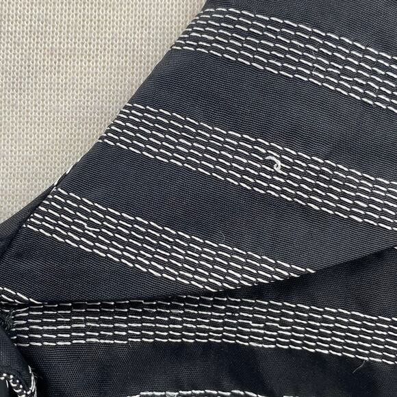 Samuel Dong Blazer Jacket Pleated Peplum Stitching Stripes Pattern Black Medium - Picture 4 of 7